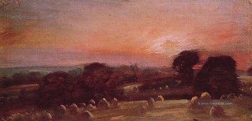John Constable Werke - ein Hayfield bei OstBergholt romantische John Constable